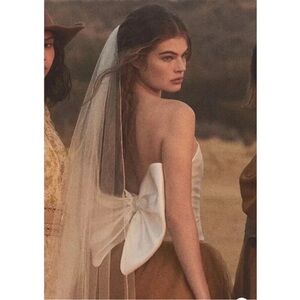 NWT Hutch size 6 Delphine ivory bow back cropped top strapless bridal honeymoon